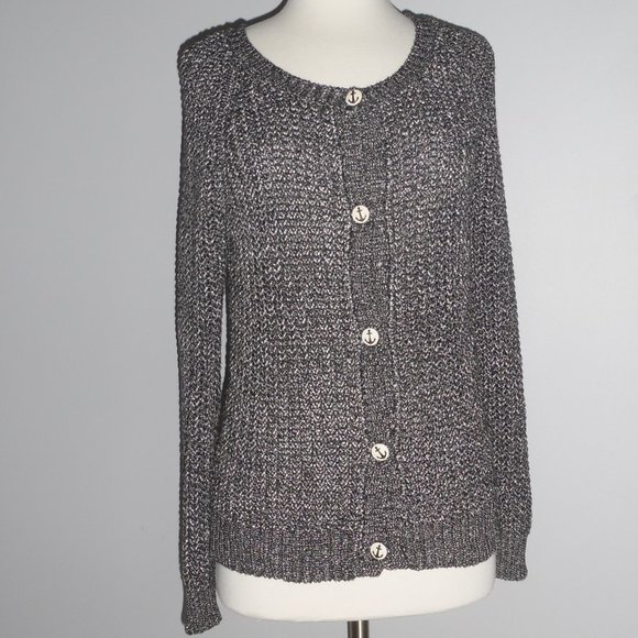 Maison Scotch Scotch & Soda Chunky Black Anchor Buttons Knit Nautical Sweater - Picture 3 of 12